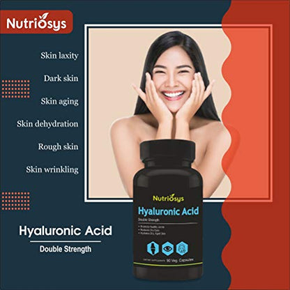 Nutriosys Hyaluronic Acid Double Strength - 90 Veg Capsules (Pack of 1)