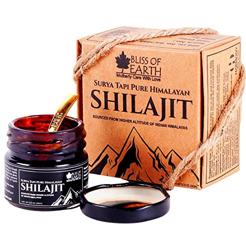 Bliss of Earth Original Surya Tapi Himalayan Shilajit Resin For Men & Women, 90 Days Sun Dried Premium Shilajeet/Mumio, 20gm