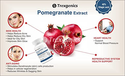 Trexgenics® Pomegranate Seed Extract 500 mg Antioxidant, Skin Care, Blood circulation, Cardiovascular Health Support (60 Vcaps)