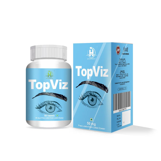 Healthy Nutrition - Just for the Health of it Topviz (50 mg) Eye Care Supplement with Lutein and Zea, Blue light & Digital Gaurd 60 Vegetarian Tablets