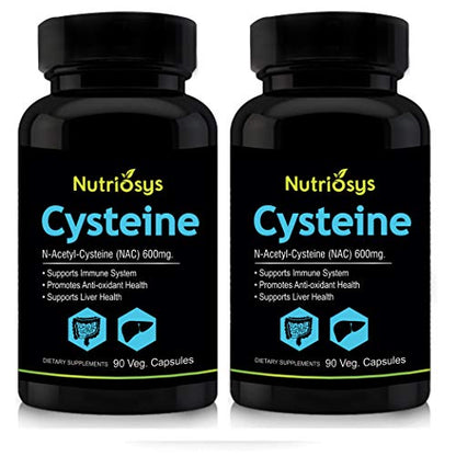 Nutriosys Cysteine 600mg (90 Veg Capsules) Pack of - 2