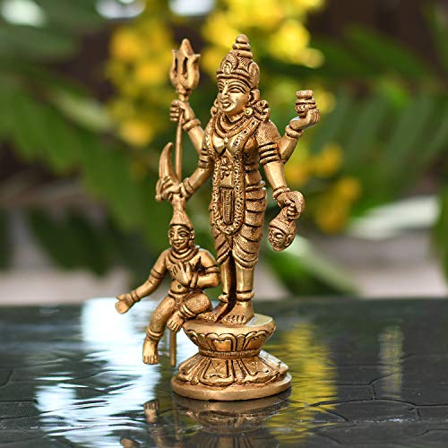 Collectible India Brass Mahalsa Narayan Mhalsa Narayani Goddess Idol Statue murti, Female Avatar of The god Vishnu