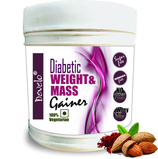 Develo Weight & Mass Gainer for Diabetics, Sugar Free Supplement for Diabetes Care, Weight & Muscle Gain – 500 Kesar Badam