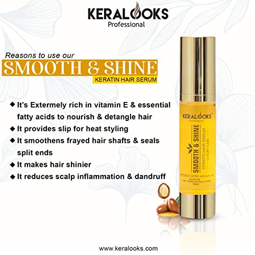 Keralooks professional keratin hair serum infused with argan oil bliss for dry,tangles,damage &frizzy hair