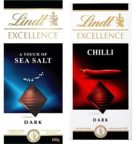 Lindt Combo of Excellence Sea Salt Touch + Chilli Chocolate- 100g