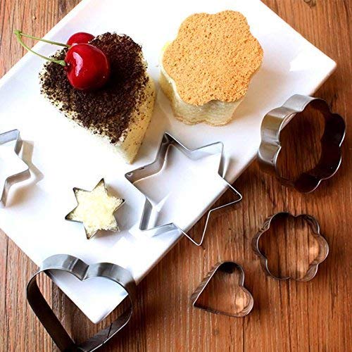 ADDCART Cookie Cutter 12Pcs/Set Pastry Fruit Molds Stainless Steel Heart Flower Round Star Biscuit Mould Fondant Cutting Cutters