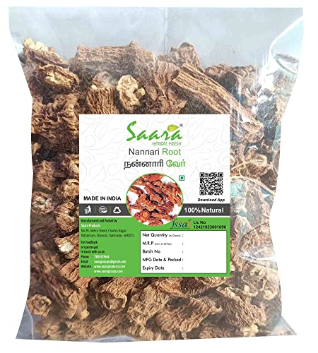 Saara Nannari Roots 300g | Sugandhi Veru Roots | Anantmool Roots | Indian Sarsaparilla | Hemidesmus Indicus Roots