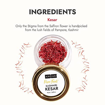 Kapiva Kashmiri Kesar / Saffron / Keshar - Original & Pure Mongra Kesar, Premium Kesar Grade A++ (1g)
