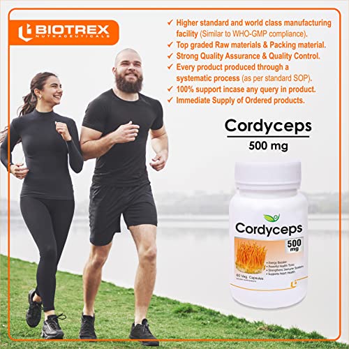 Biotrex Nutraceuticals Cordyceps 500mg - 60 Veg Capsules