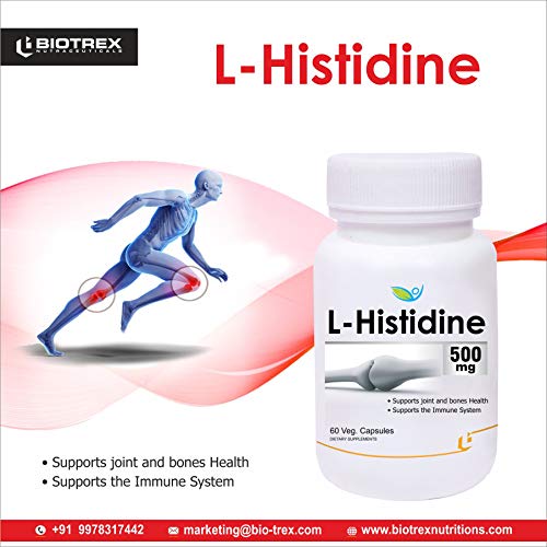 Biotrex Nutraceuticals L-Histidine 500mg | 60 Veg Capsules | Pack of 2