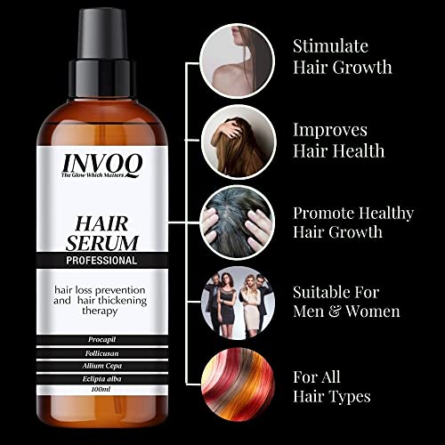 INVOQ Hair Growth Serum for Hair, with Actives 25% | Procapil, Folicusan, Redensyl For Hair Growth & Hair Fall Control for Men and Women