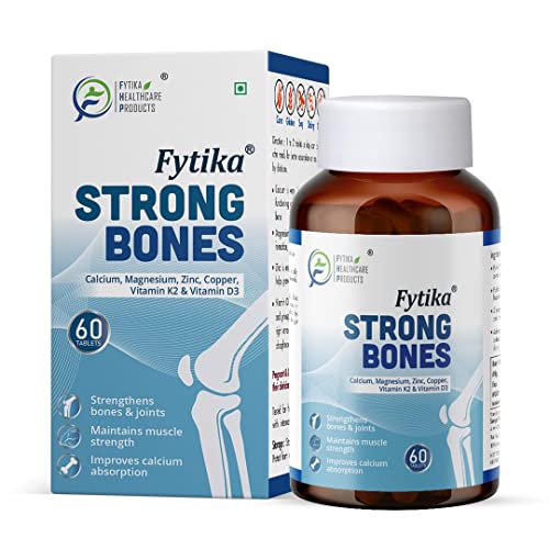 FYTIKA HEALTHCARE PRODUCTS Strong Bones | Calcium 1000mg + Vitamin D3 400IU Supplement with Magnesiuoint & Muscle Health - Women and Men | 180 Tablets