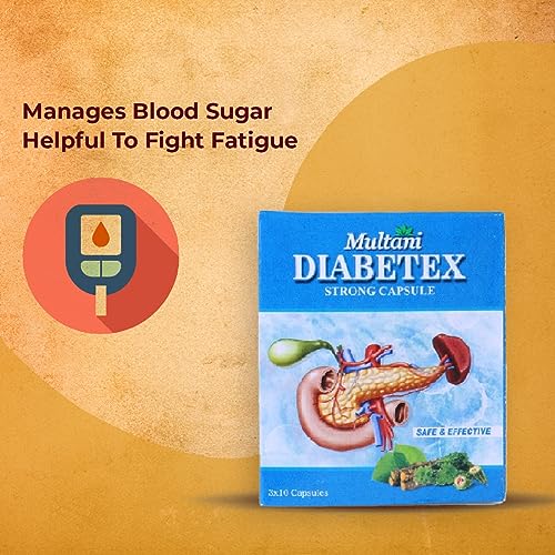 Multani Diabetex Strong Capsule | Carbohydrate Metabolism | Made Up From Jamun, Giloy, Amla & Other yurvedic Sugar Management Medicine | 1000 Capsules