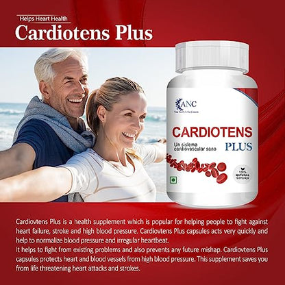 ANC CARDIOTENS PLUS with Arjuna Extract & Moringa Extract Heart Health Supplement (60 Capsules) for Men & Women -Pack of 1