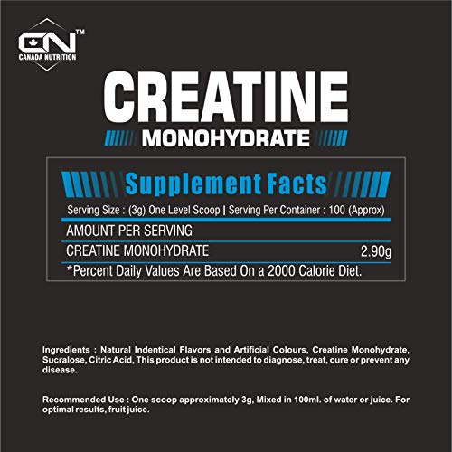 Canada Nutrition Creatine Monohydrate, [100 Servings, Powder, Pineapple], Strength, Reduce Fatigue, 100% Pure Creatine