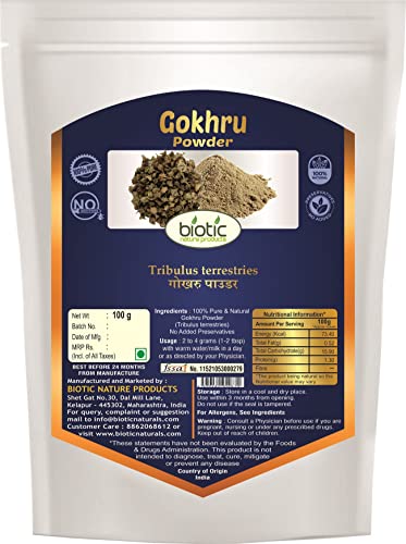 Biotic Safed Musli and Gokhru Powder - 200gms (100gms each)