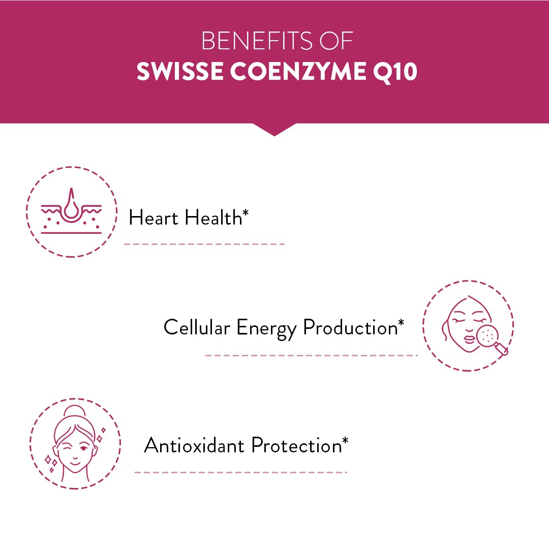 Swisse Coenzyme Q10, 150mg CoQ10 Supplement - Highest Strength CoQ10 In Single Capsule (Manufacturedorption for Heart & Energy Metabolism - 50 Tablets