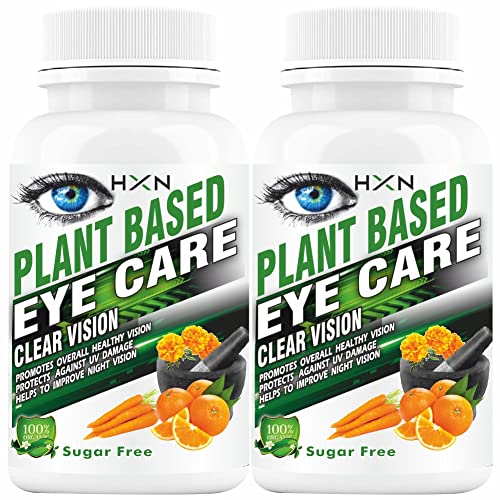 HXN Eye Care Supplement With Zeaxanthin, Lutein Supplements To Help Reducing Blue Light Screen FatigAnd Supports Healthy Vision - 120 Tablets (Pack 2)