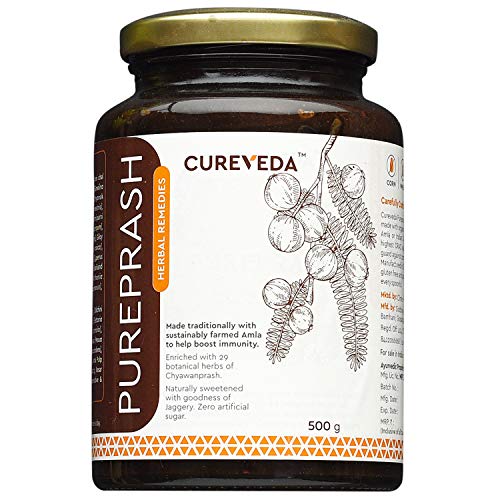 Cureveda Herbal Pureprash Immunity Booster for all age groups- Jaggery based, sugar free Chyawanprash (500gms)