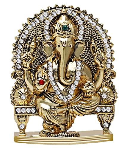 Lord Ganesh Idol Ganesha Sitting Statue Ganpati Vinayaka Murti (B-130) for Home Décor Car Dashboard Mandir Murti Temple Showpiece