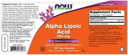 NOW Foods Alpha Lipoic Acid 250mg, 120 Vcaps