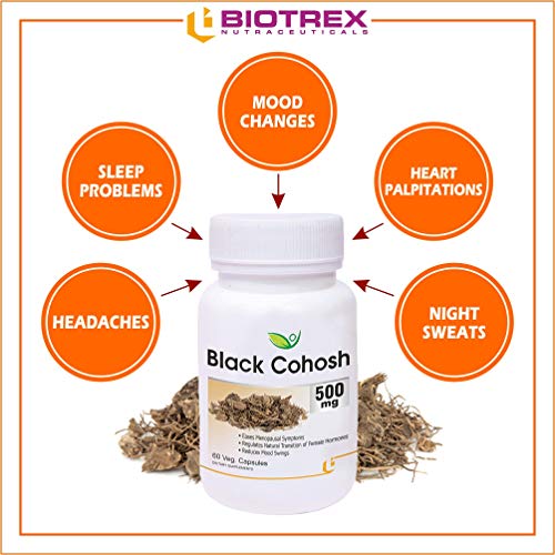 Biotrex Nutraceuticals Black Cohosh 500mg - 60 Veg Capsule, Pack of 2