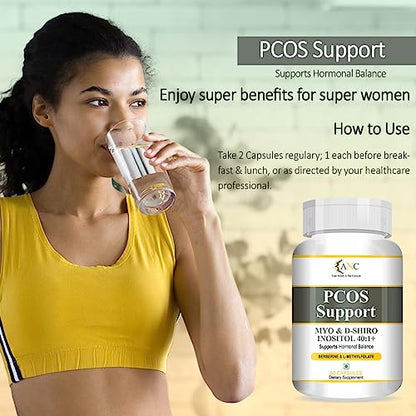 ANC PCOS Supplement - 40:1 Ratio 2000mg Myo-Inositol to 50mg with PCOS Vitamins & Minerals, 60 Capsules