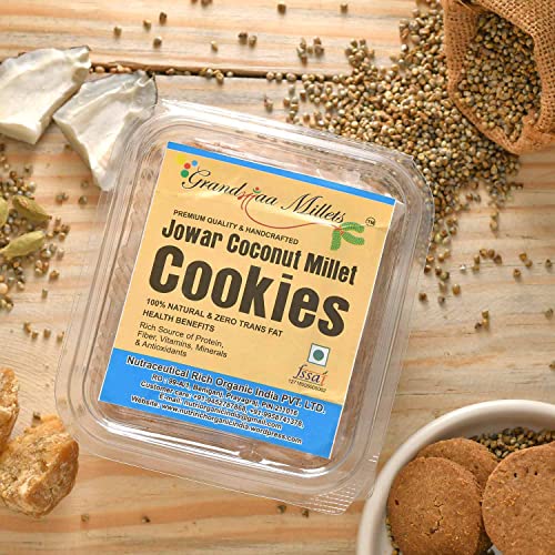 Grandmaa Millets Jowar Coconut Cookies, Natural & Zero Trans Fat Cookies