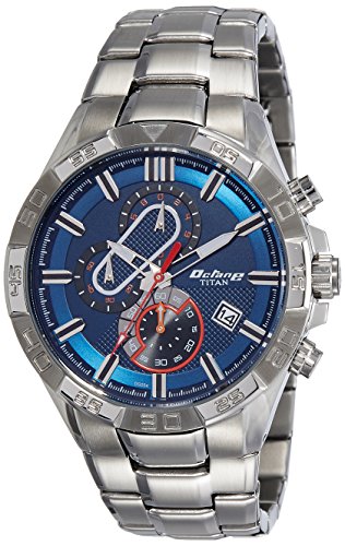 Titan Chronograph Blue Dial Men's Watch-NL90079SM01/NP90079SM01