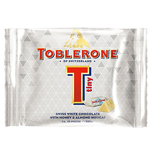 Toblerone Tiny Swiss White Chocolate with Honey and Almond Nougat Packet, 200g