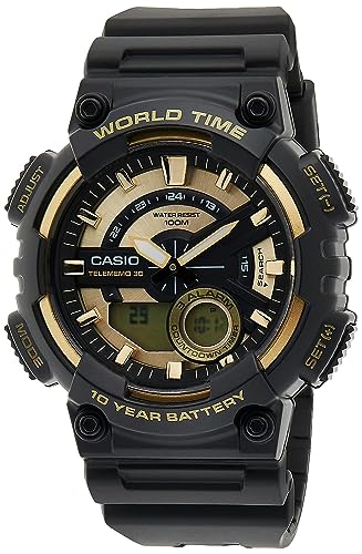 Casio Youth-Combination Analog-Digital Gold Dial Men's Watch-AEQ-110BW-9AVDF (AD206)