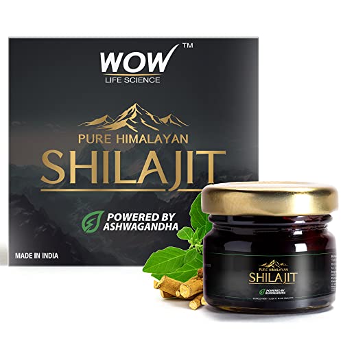 WOW Life Science Pure Himalayan Shilajit/Shilajeet Resin Powered by Ashwagandha - 20g