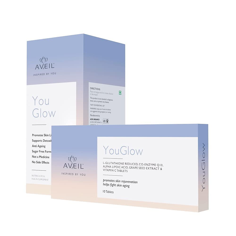 AVEIL Youglow Glutathione And Vitamin C Skin Rejuvenating Tablets - 30 Tablets