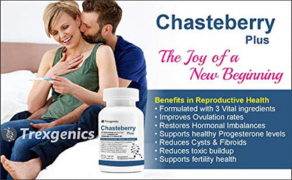 Trexgenics CHASTEBERRY PLUS Women's health formula with Chasteberry, Ashwagandha & Shatavari (60 Vcaps)