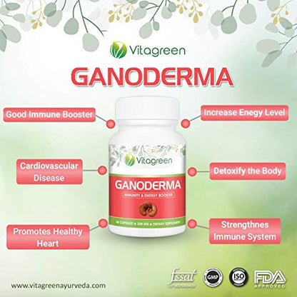 Ganoderma Pure & Natural Capsules(500 mg), 60 Capsules Pack