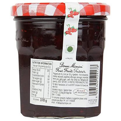 Bonne Maman Four Fruits Preserve, Marmalade Fruit Jam, 13 oz / 370 g