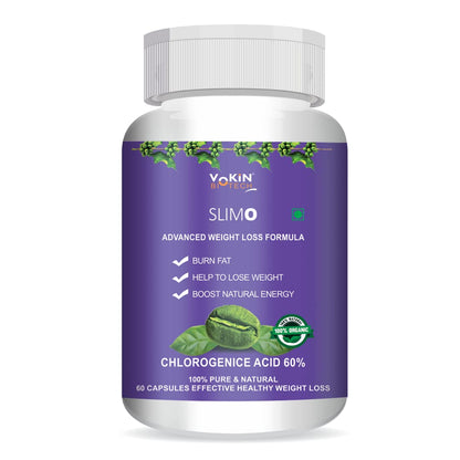 Vokin Biotech Slimo Advanced Weight Loss Formula with Green Coffee Extract 100mg and Garcinia Cambogt 500mg Fat Burner for Men and Women (60 Capsules)