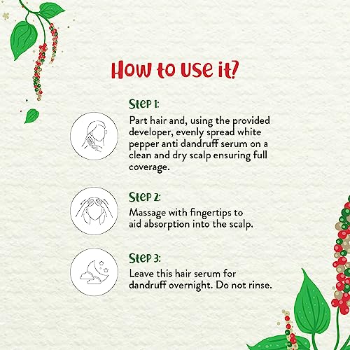 Fleur Colonie White Pepper Anti-dandruff Hair Serum with White Pepper, Inga Bark and D-Panthenol for Dandruff Control and Itch free Scalp - 100 ml