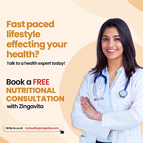 Zingavita High Potency Vitamin C With Natural Amla & Zinc, Immunity Booster, Antioxidants and Skin Care - 60 Veg Tablets for Men & Women