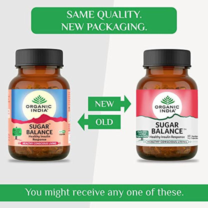 ORGANIC INDIA Sugar Balance - Pack of 60 Veg Capsules