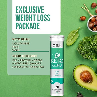 Vokin Biotech Keto Guru For weight Loss With Effervescent Water Soluble 20 Tablets