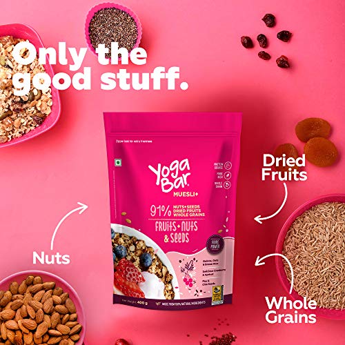 Yogabar Peanut Butter Fruits n Nuts Muesli Combo | Pure Peanut Butter | Fruits n Nuts Muesli