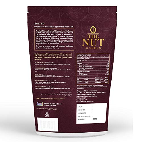 The Nut Makers Dry Roasted & Salted Cashews-200gms