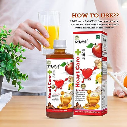 Sylvan Premium Heart Care+ Juice - 500 ml-Cholesterol Care Juice - 500 ml I Apple Cider,Ginger, Desi Garlic, Lemon, Cinnamon