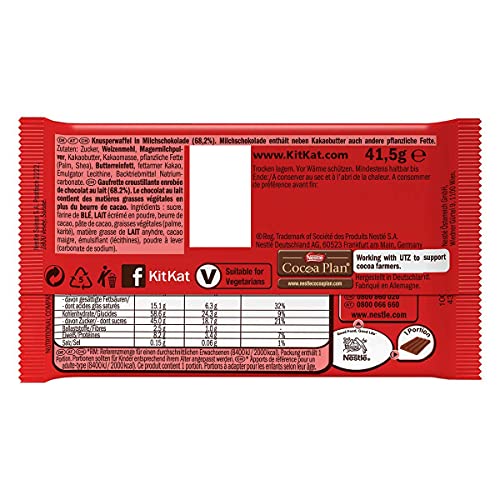 Nestle KitKat 4 Finger Chocolate, 4 X 41 g