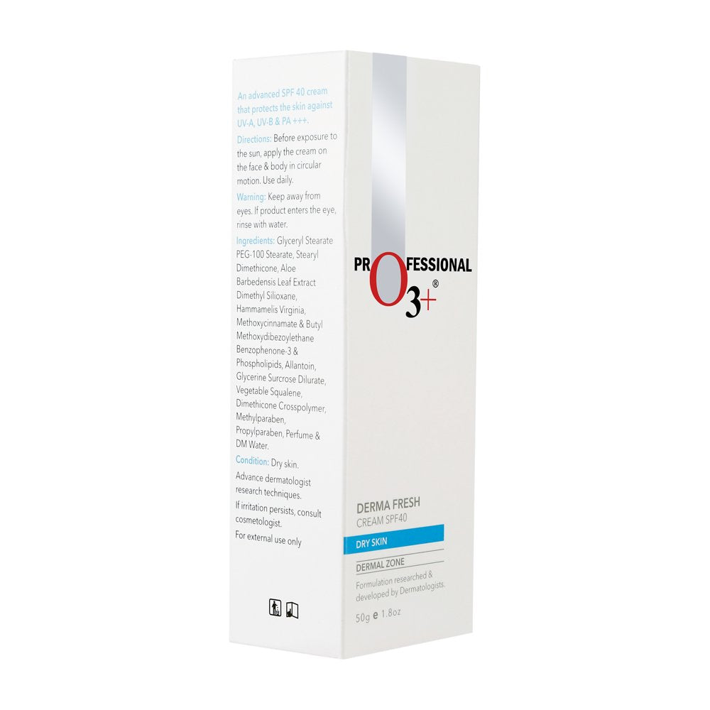 O3+ Derma Fresh Cream SPF 40 for Moisturizing & Brightening Skin, 50g