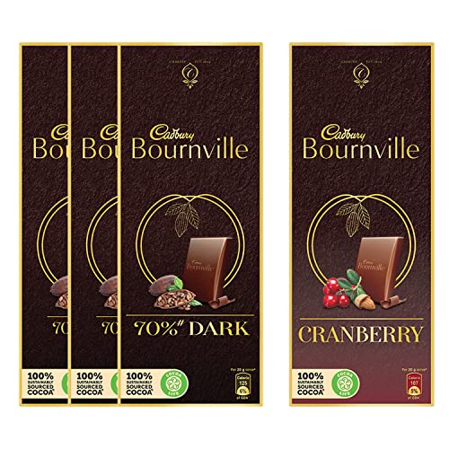 Bournville 70% Dark (pack of 3) & Cranberry