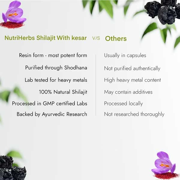 NUTRiHERBS Shilajit/Sheelajit Resin With Kesar 15g for Stamina, Endurance & Strength (Pack of 1)