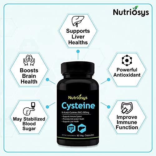 Nutriosys Cysteine 600mg (90 Veg Capsules) Pack of - 2