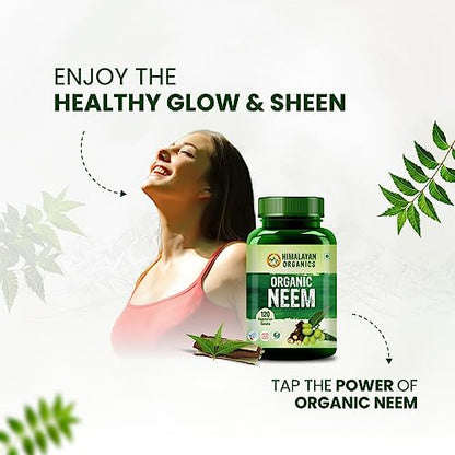 Himalayan Organics Organic Neem Tablets | Helps In Purification of Blood | Healthy Skin & Hair (120 Tablets)